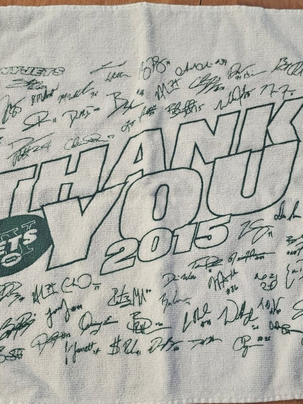 New York Jets 2015 Thank You Autograph Towel